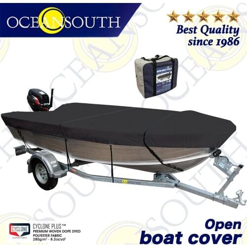 Oceansouth Open Boat Cover Heavy-Duty Marine Water Sun proof UV Protection Mooring Cover Boat Accessories Black