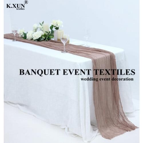 Wholesale Price Rustic Gauze Table Runner Party Cheesecloth Tablecloth Runners For Wedding Event Party Decoration