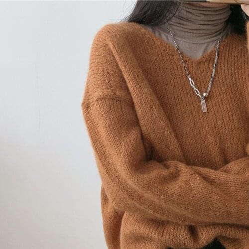 S925 Sterling Silver Necklace for Women Korea New Round Bead Letter Brand Asymmetric Necklace Jewelry Wholesale
