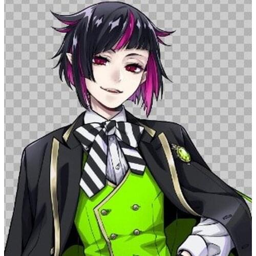 Twisted Wonderland Wig Lilia Vanrouge Wig Pink Mixed Black Cosplay Hair Synthetic Halloween Men Women Unisex Role Play