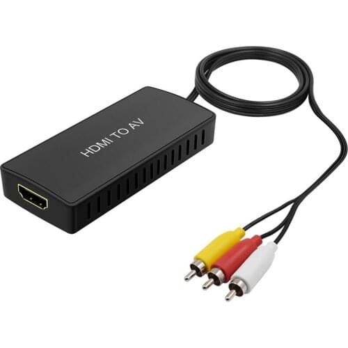 HDMI To CVBS Converter Docking Station HDMI To AV 3RCA CVBs Video Audio Adapter for TV Stick Roku Apple TV PC Laptop Xbox HDTV