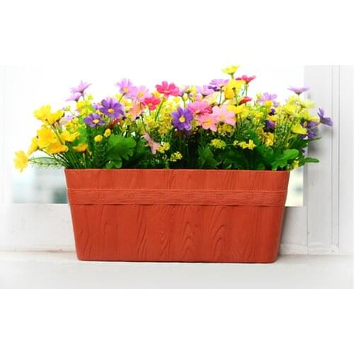 Plastic Rectangle Plant Flower Pot Succulent Planter Vegetable Growing Container Flower Vase For Home Tabletop Balcony Decor