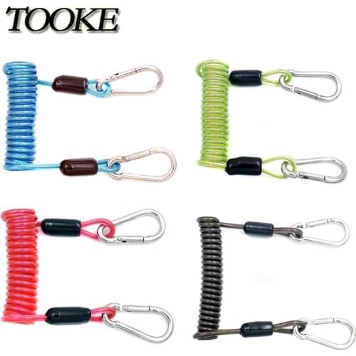 Scuba Diving Snappy Coil springs Camera Lanyard Spiral With Ring Dive For Underwater Housing Flashlight Torch