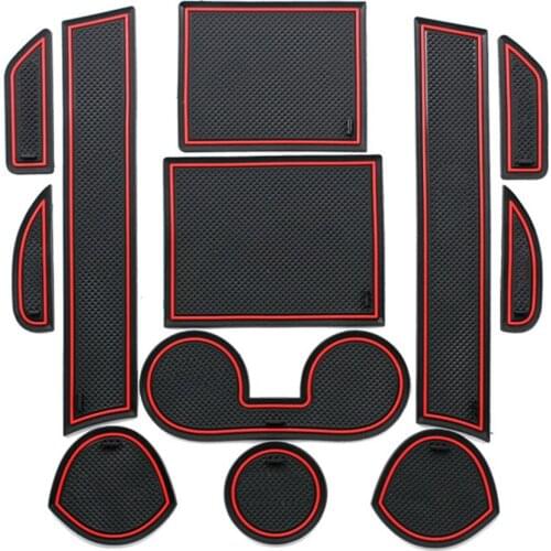 Non-slip Mats For Mitsubishi ASX 2011-2018 RVR Rubber Gate Slot Cup Mat Accessories 2012 2013 2014 2015 2016 2017 12Pcs