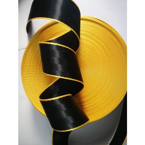 30Meter black-yellow Doublecolor Car Seat Belt Webbing Universal Car Personalized Modification Seat Belt Webbing Accessories