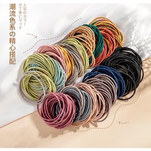 100pcs/bag Hair Gum Ponytail Rubber Bands Hair Rope Women Girls Hair Ropes Rubber Bands Hair Accessories