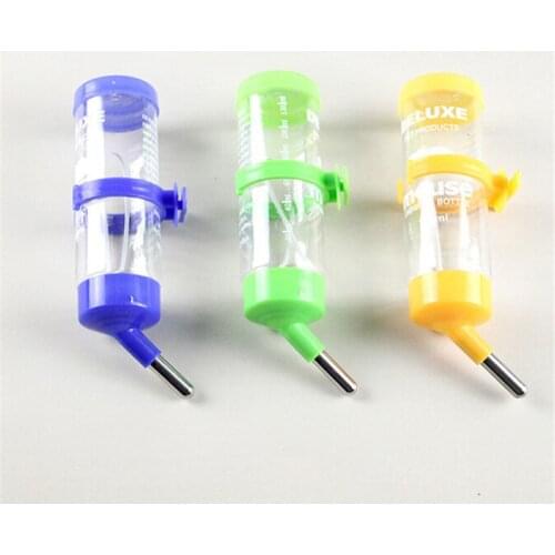 3 Sizes Plastic Hamster Water Bottle Dispenser Feeder Hanging Pet Dog Guinea Pig Squirrel Rabbit Drinking Head Pipe Fountain