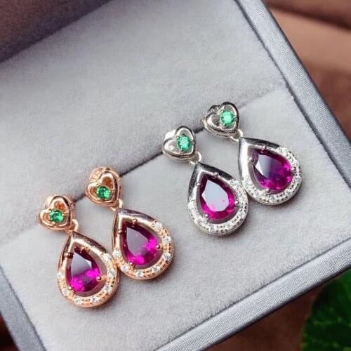 Garnet Earring Natural And Real Garnet Earring 925 sterling silver Fine jewelry Garnet Earring