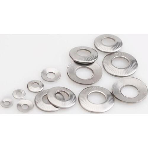Serratted Lock Washers M3 M4 M5 M6 M8 M10 M12 M16 NFE25-511 304 A2 Stainless Steel Conical Non-slip Gasket