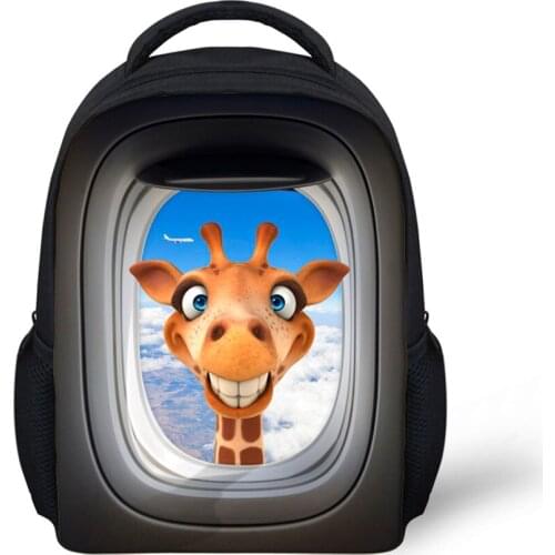 Black Butterfly Student- Bags Backpack Kids School Bags Cute Giraffe Pattern Children Book Bag Boys and Girls Bag Nursery Bag