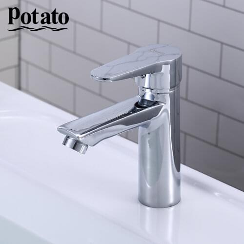 Potato Bathroom Faucets Washbasin Tap Modern Chrome Single Handle Single Hole Sink Faucet For Bathroom p10271