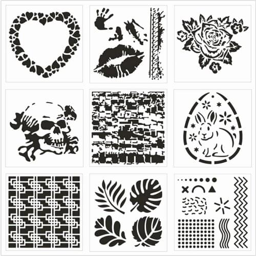 13x14cm Easter Scrapbook Stencils Spray Plastic Mold Shield DIY Cake Hollow Embellishment Printing Lace Ruler Valentine