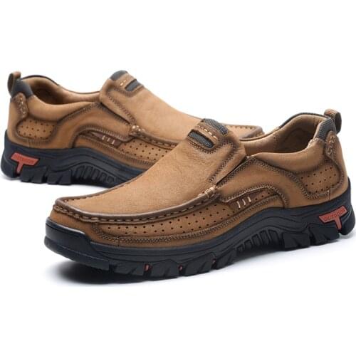 Fashion Genuine Mens Shoes Casual Leather Men Boat Shoes Male Sneakers Office Outdoor Footwear Chaussures Comfortable Size 38-50