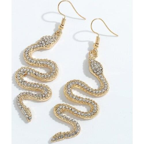 Unique Twist Snake Drop Earrings Korean Hanging Dangle Womens Full Crystals Glitter Dream Jewelry Prevent Allergy Ear Jewelry