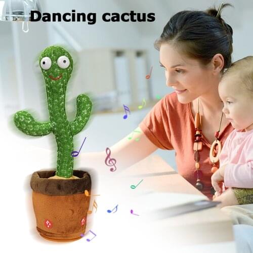 Shaking Dancing Cactus Twisting Body with Song Plush Toys Electronic Stuffed Plants Kids Children Baby Boys Girls Gift