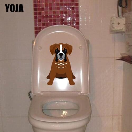 YOJA 17.2*24.7CM Ugly Cute Dog Wall Sticker Toilet Decal Living Room Home Decor T3-0606