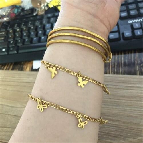 Europe And The United States Jewelry Summer Beach Joker Titanium Steel Foot Chain Bracelet With Female Butterfly