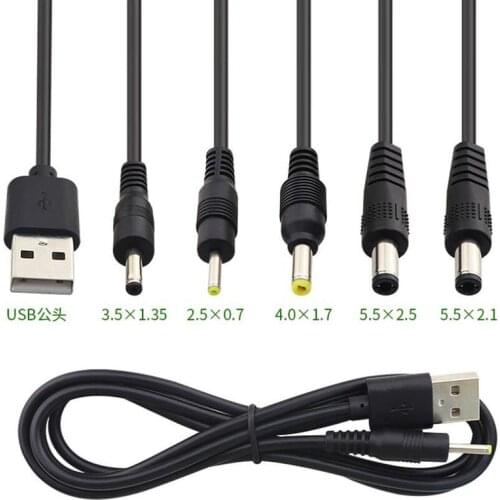 0.5M 2M 5V USB type A Male to DC 3.5 1.35 4.0 1.7 5.5 2.1 5.5 2.5mm male plug extension power cord supply Jack cable connector
