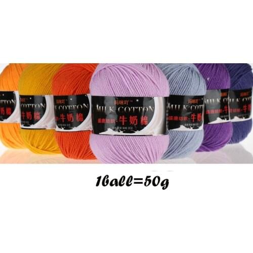 1ball=50g baby milk yarn cotton crochet thread hand knitting wool line baby children Yarn free shipping