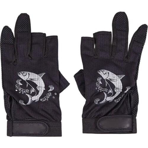 1 Pair Outdoor sports Three Fingerless Soft Breathable Non-slip Anti-slip Fishing Gloves Outdoor warm climbing Riding