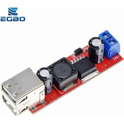 1PCS EGBO DC 6V-40V To 5V 3A Double USB Charge DC-DC Step-down Converter Module For Vehicle Charger LM2596 Dual USB