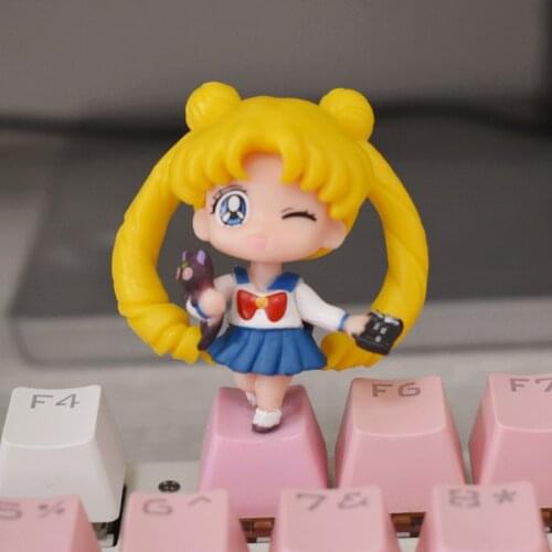 1pc R4 Height Pbt girl keycap personality design cartoon axis lovely fenty beauty anime key caps For Mechanical Keyboard