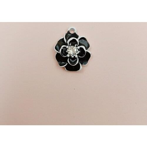 10 PCS 18x22mm Metal Alloy Enamel Flowers Charms Pendant DIY Accessories For Jewelry Making