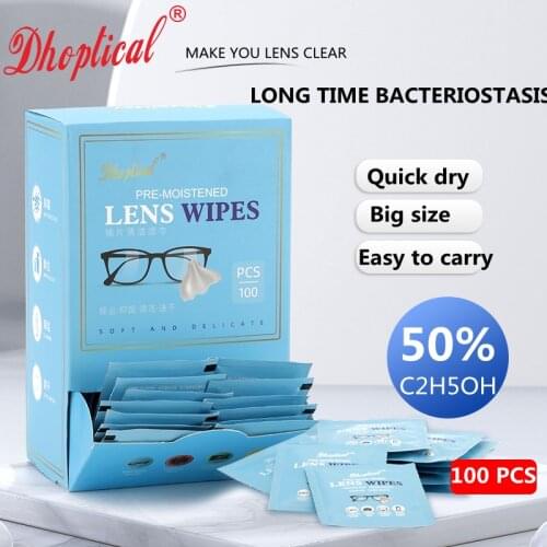 Dhoptical 100pcs Anti Fog lens wipe for Eyeglasses, Microfiber Cleaning Cloth for Screen, Goggles and Ski Masks large size