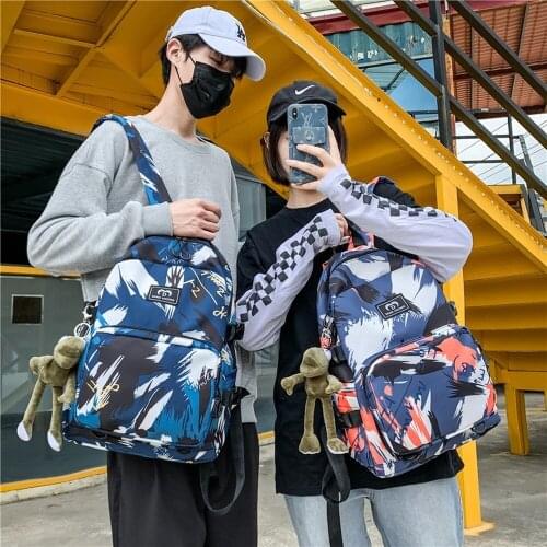 2020 New Fashion Camo Backpack Chao Cool Personality Student Schoolbag Leisure Travel Backpacks for Men and Women