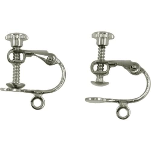 36 Pieces Bulk Lot Shop Supply Brass Clip On Screw Back Earring Findings with Open Loop & Ball Jewelry Design