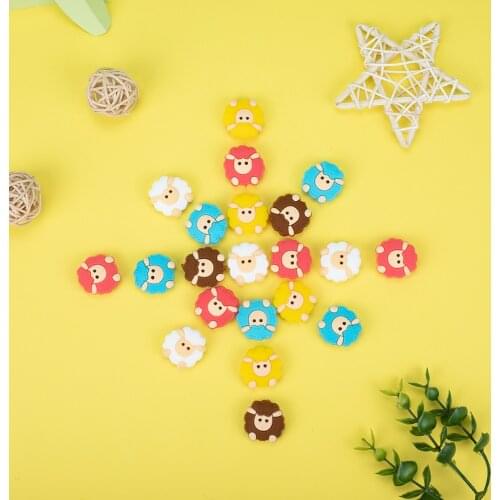 Sunrony 50pcs Sheep Silicone Beads Silicone Teether Accessories DIY Silicone Bead Teething Necklace Self Made Gifts
