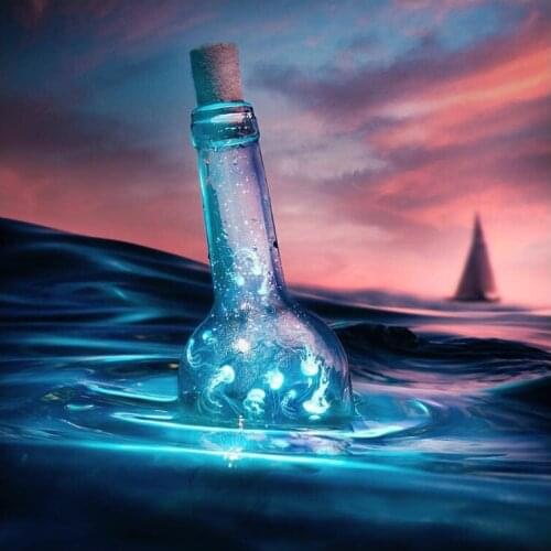 5D DIY Diamond Painting Sunrise drift bottle Diamond Embroidery Full Drill Cross Stitch Home Decor resin Mosaic Home Decor Gift