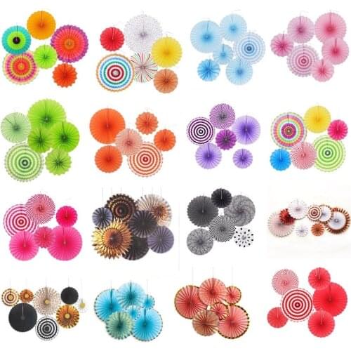 6pc/lot Wedding Decoration Paper Fans Kit Hanging Tissue Paper Flower for DIY Wedding Birthday Baby Showe Festival Party Decor