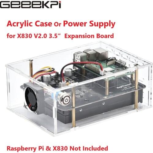 New X830 V2.0 3.5 Inch SATA HDD Hard Disk Drive Storage Expansion Board & Optional Acrylic Case for Raspberry Pi 3B+ / 3B / 2B