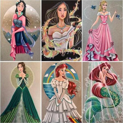 Disney Princess 5D DIY Diamond Painting Fairy-tale Character Mulan Cross Stitch Set Inlaid Diamond Brand Decorative Painting