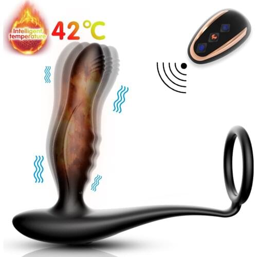 Remote Control Vibrating Anal Plug Prostate Massager 10 Speeds Vibrator Heating Butt Plugs Sex Toys For Adults Gay Masturbator