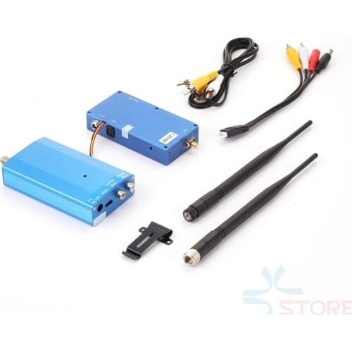 Wireless Digital 1.2G 8W AV 4CH Transmitter & Receiver Audio Video Transmission System Transceiver Telemetry 1.2Ghz 8000mw Set