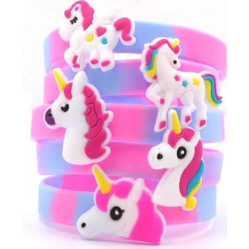 Unicorn Bracelet Baby Shower Girl Unicornio Birthday Party Decorations Kids 1st Birthday Party Kids Birthday Gift Wristband