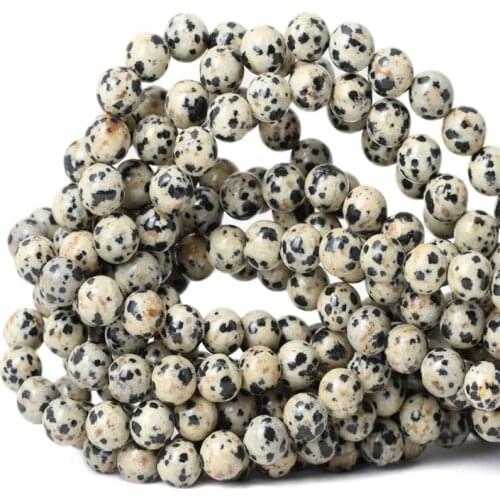 Dalmatian Jasper Bead Naural Loose Spacer Beads 4/6/8/10 Mm for Jewelry Making DIY Bracelet Gift