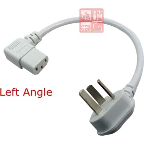 Black IEC 320 C14 male to Elbow IEC 60320 C13 female Left angle Power short Cable cord 20cm for hanging wall LCD TV projector
