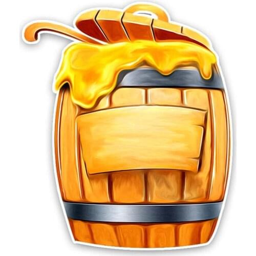 Dawasaru A Barrel of Honey Car Sticker Funny Waterproof Decal Laptop Suitcase Truck Motorcycle Auto Accessories PVC,16cm*14cm