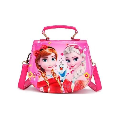 Disney new princess children pu messenger bag girl Frozen Elsa shoulder bag Sofia handbags kid fashion shopping bag gift