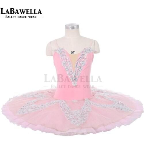 Hot sale professional tutu pink fairy doll ballet costume tutu pancake girls platter tutu skirt PPL19118