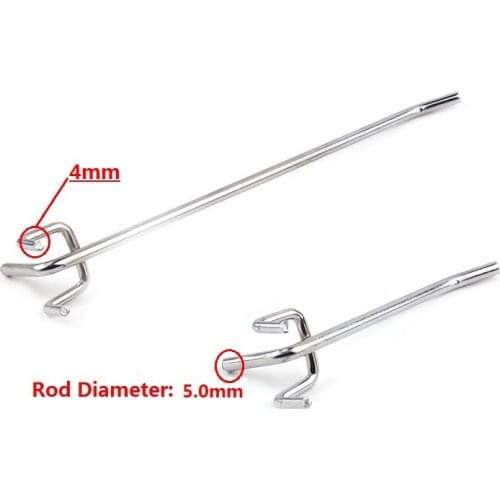 Length 100/150/200/250MM Hole Pitch 25mm Metal Chrome-plated Hanger Pegboard Hook 5MM Wire Dia Display Hooks Supermarket Hooks