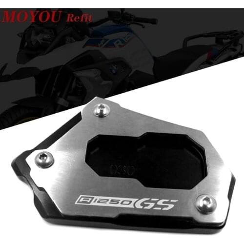 For BMW R1250GS Adventure R 1200 GS LC R1200GS Adv CNC Kickstand Side Stand Vergroter Plaat Extension Pad LOGO R1200GS ,R1250GS