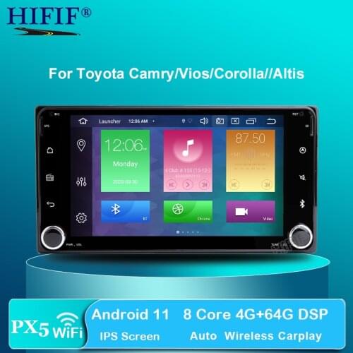 IPS Android 10 8 Core Car DVD Player for Toyota RAV4 Corolla EX Vios Vitz Hilux Terios Avanza Fortuner Prado with Radio GPS