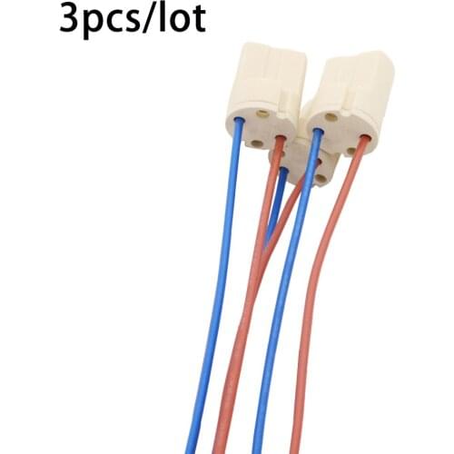 3pcs/lot 20cm G9 Ceramic Lamp Holder Lighting accessories 110-240V Lamp Base With Wire DIY Lamp Socket For G9 LED Lamp Bead