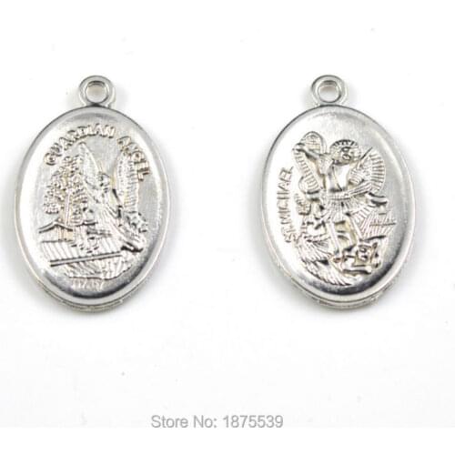 Classic catholic pendant with Michael and guardian angel