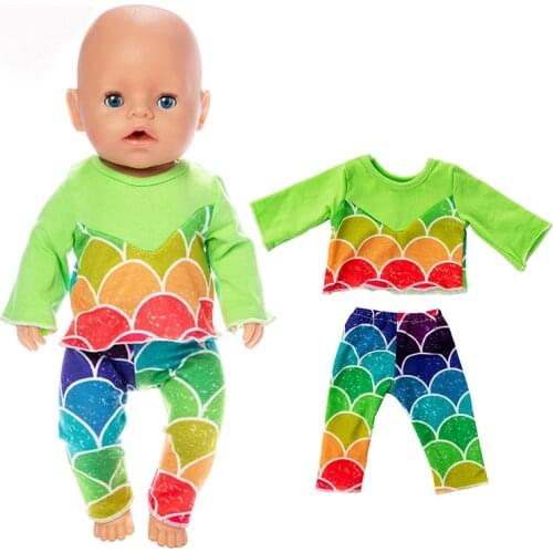 Green Suit Fit 17inch 43cm Doll Clothes Born Baby Doll Accessories Suit For Baby Birthday Festival Gift