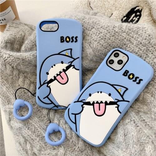 Cute Silicone cartoon Animal shark Fashion soft Mobile phone case for OPPO A92 A72 A52 A9 A5 2020 F11 F9 A5s A12 A7 A5 A3s F5 F7
